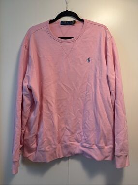 Ralph Lauren Light Pink Crewneck Sweatshirt with Blue Pony